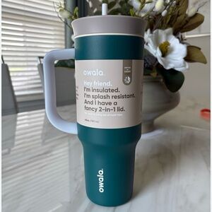Owala 40 oz Stainless Steel Insulated Travel Tumbler w/ Straw - Serene Evergreen
